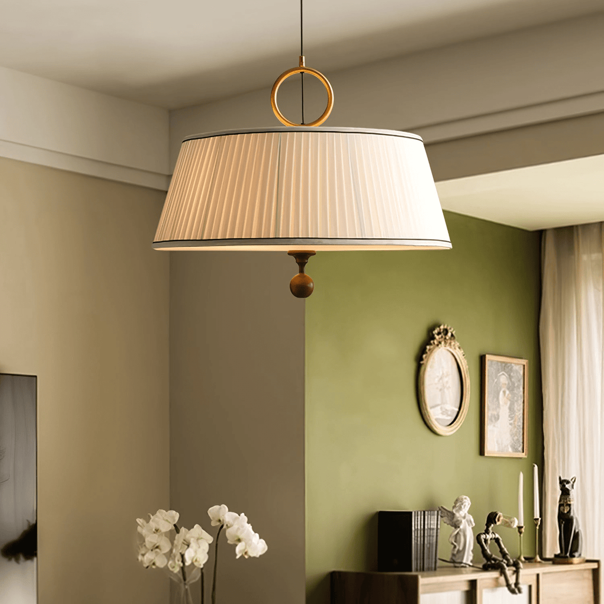 Zavaran Suspension en Bois Naturel et Tissu