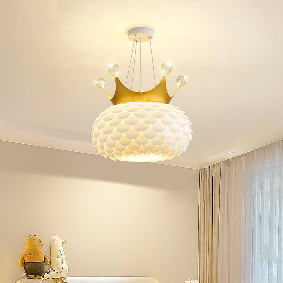 Solara Lampe suspendue en acrylique à couronne festonnée fantaisiste