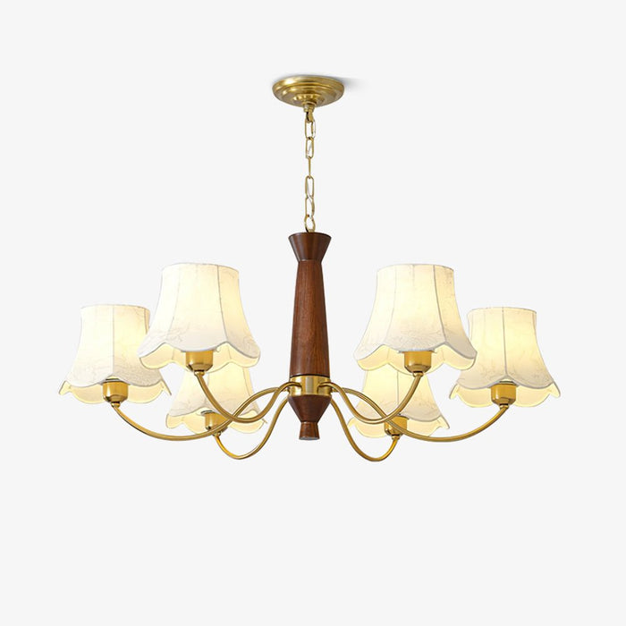 Lustra Lustre Laiton Tissu Bras Courbés