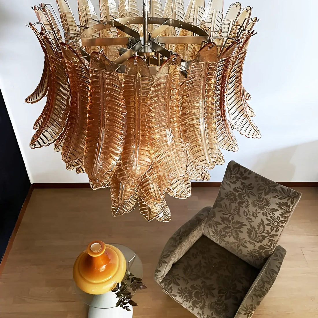 Aurora Lustre en Verre de Murano Ambre