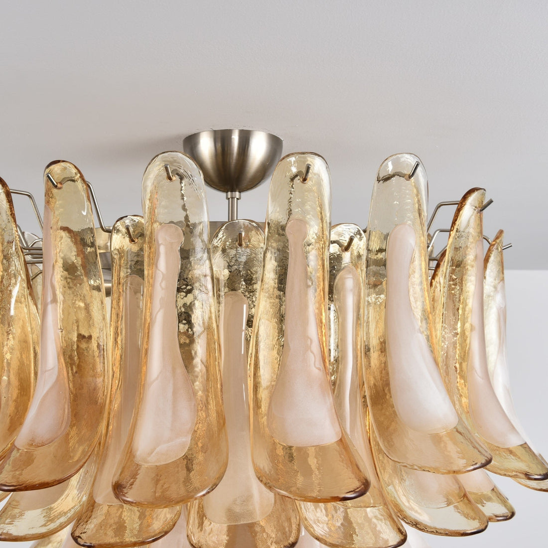 Aurora Plafonnier Ambre Pétale Verre Superposé Vintage