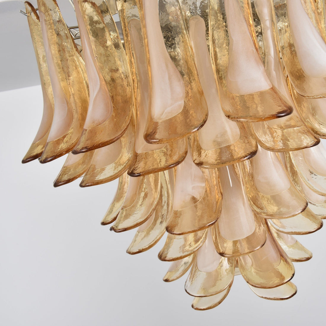 Aurora Plafonnier Ambre Pétale Verre Superposé Vintage
