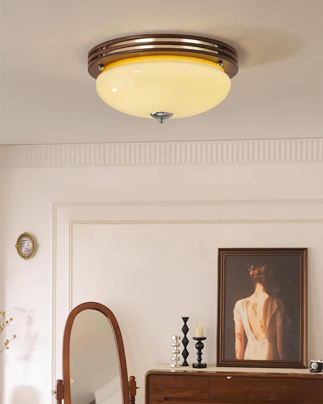 Povio Lampe Plafonnier Semi-Encastrée en Verre