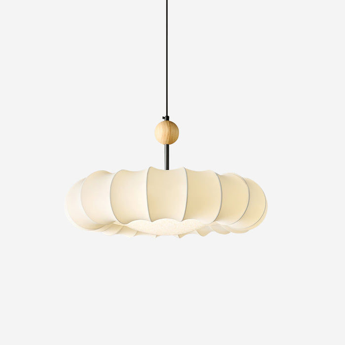 Virelli Suspension Abat-jour en Tissu Pétale Perle en Bois Wabi-Sabi Organique Cozy