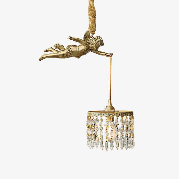 Calytra Suspension Artistique Laiton Cristal