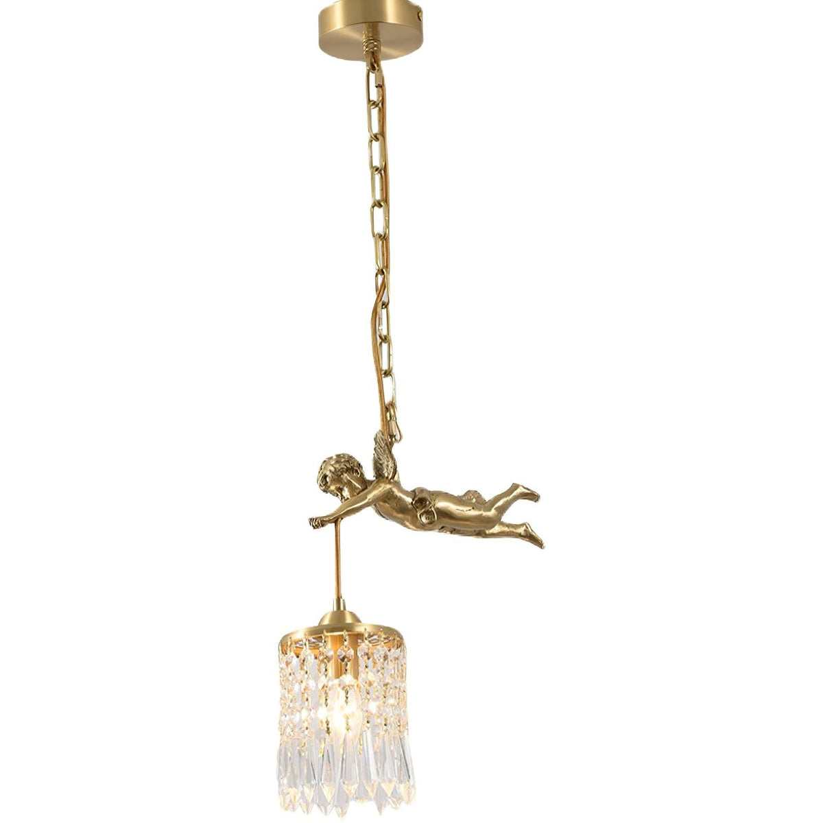 Calytra Suspension Artistique Laiton Cristal