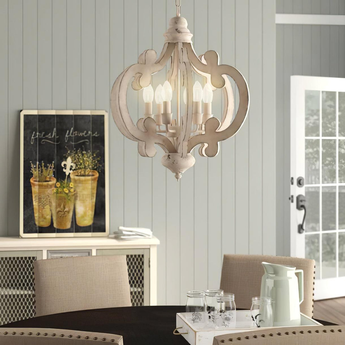 Lustra Lustre en Bois Vintage