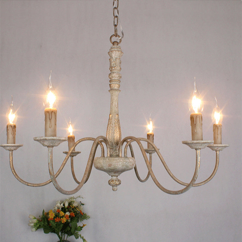 Ljomuvyi Lustre Traditionnel En Métal Et Bois De Style Ferme