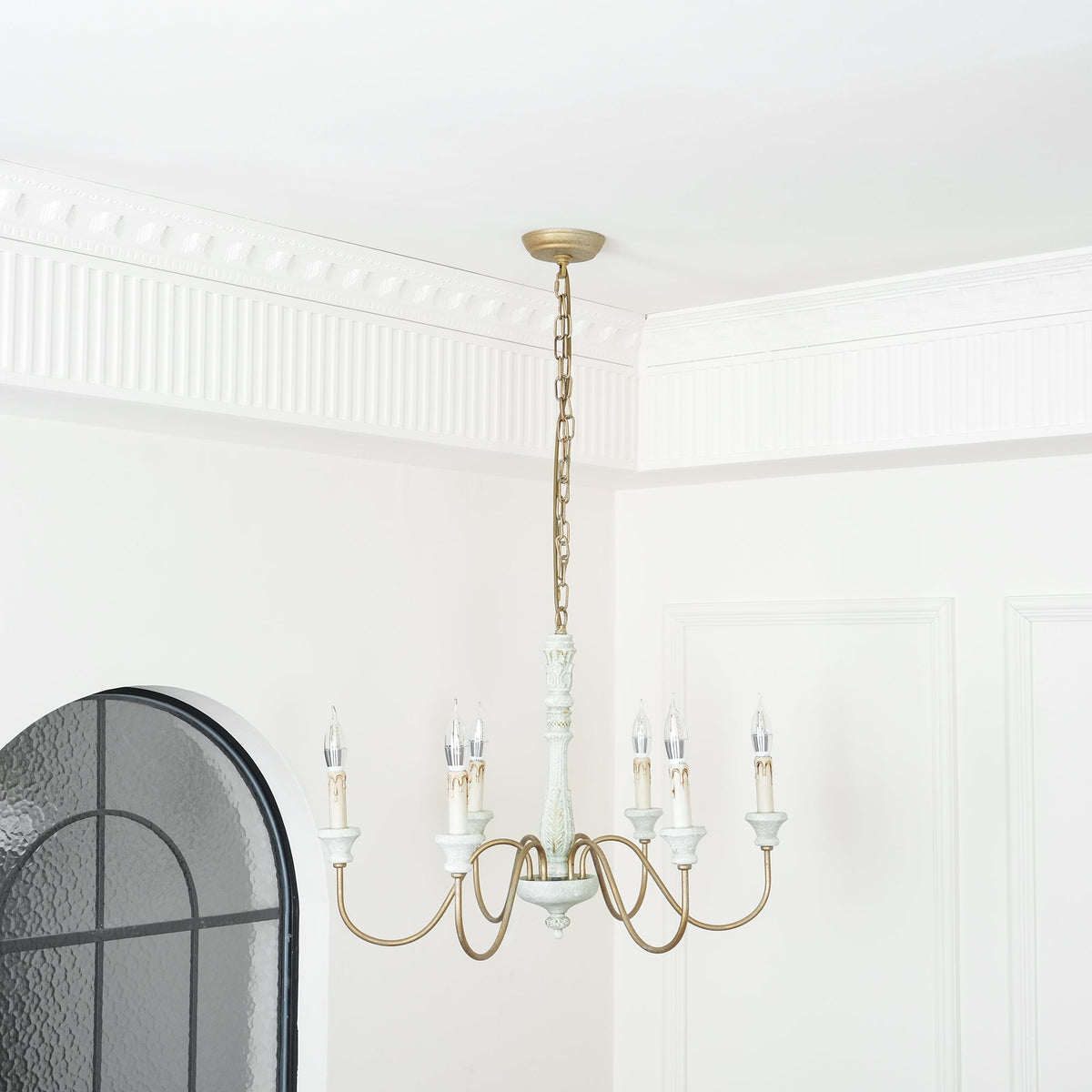 Ljomuvyi Lustre Traditionnel En Métal Et Bois De Style Ferme