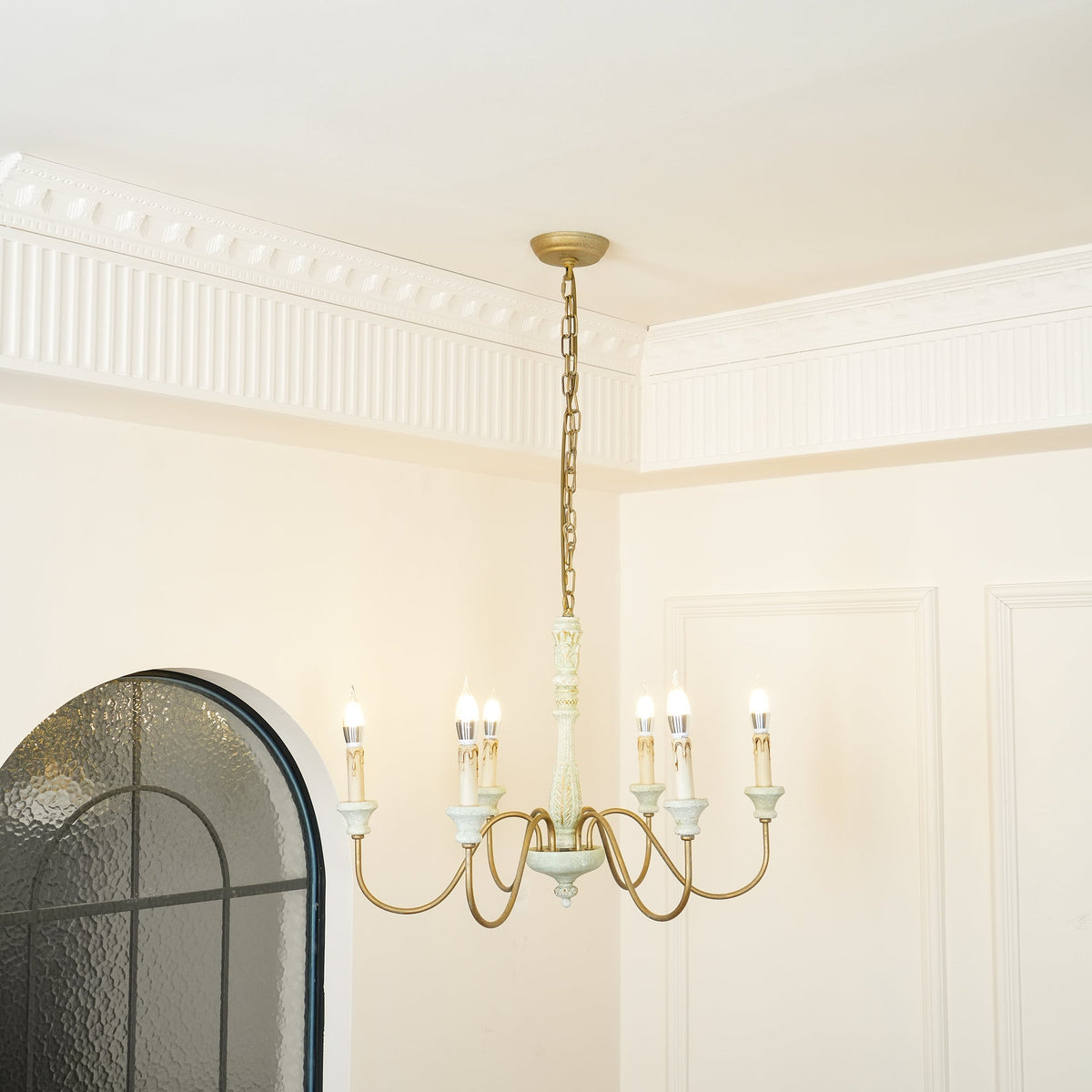 Ljomuvyi Lustre Traditionnel En Métal Et Bois De Style Ferme