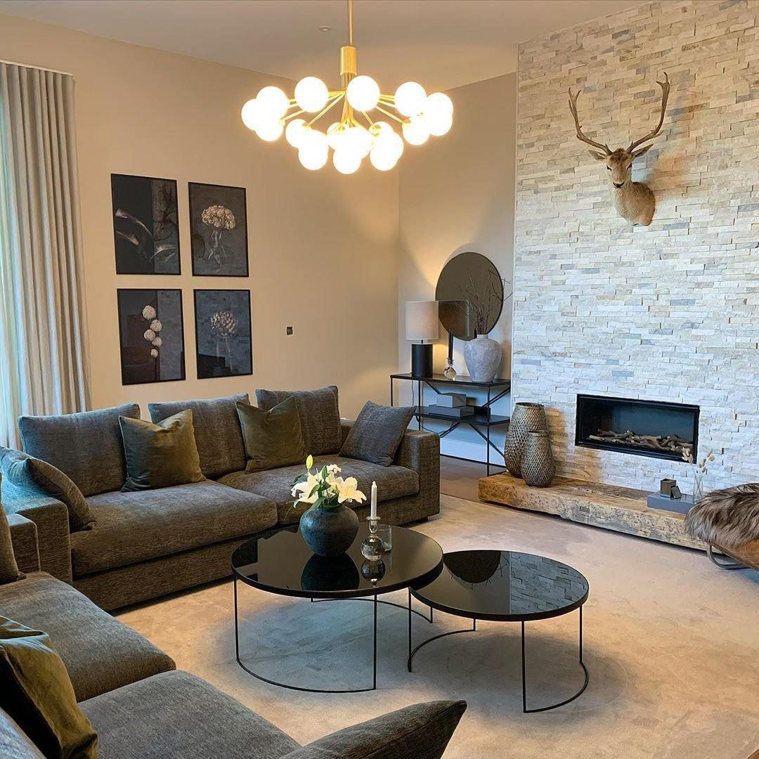 Lustra Suspension en Verre Globe Cluster Laiton