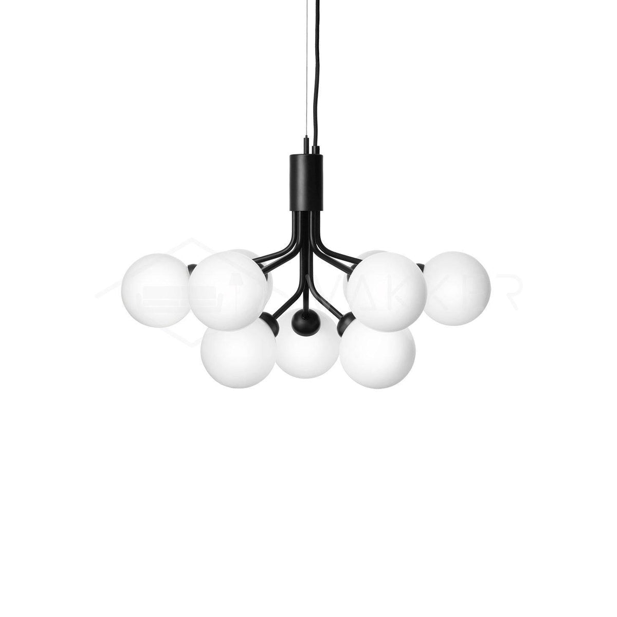 Lustra Suspension en Verre Globe Cluster Laiton