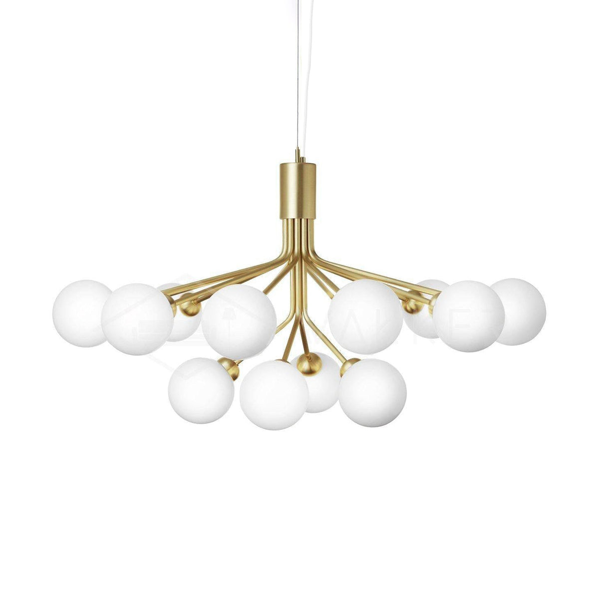 Lustra Suspension en Verre Globe Cluster Laiton