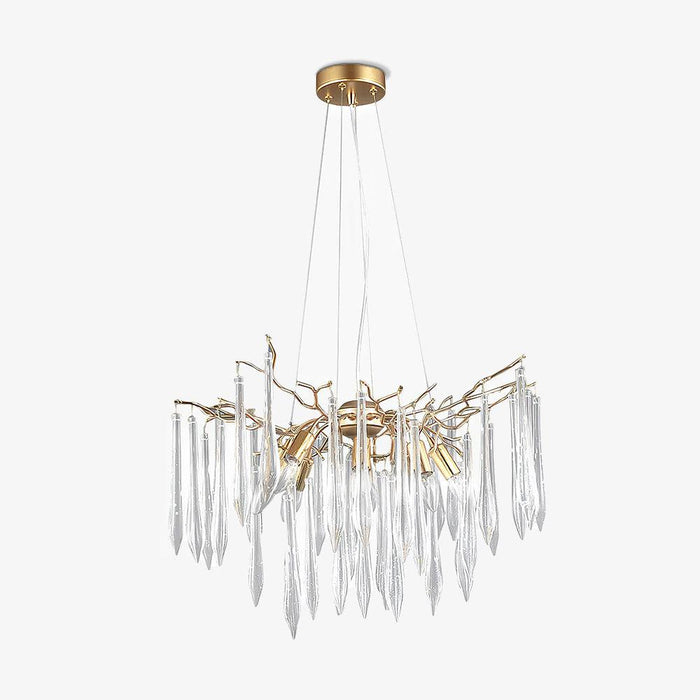 Lustra Lustre Branches Cristal Suspension Sculpturale Artistique