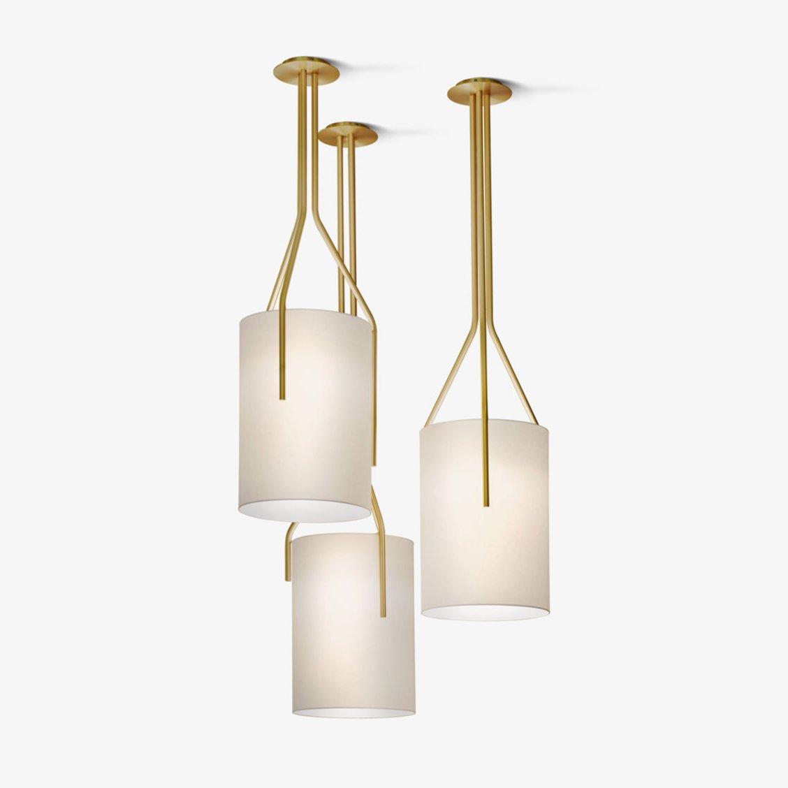 Lustra Lustre LED 3-Lumières Laiton Moderne