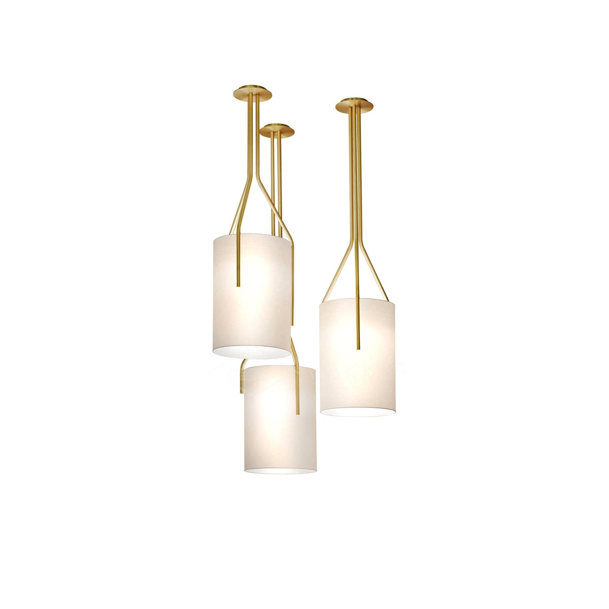 Lustra Lustre LED 3-Lumières Laiton Moderne