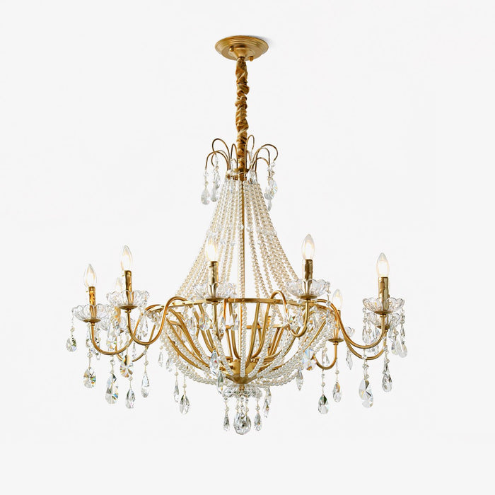 Eurvaros Lustre vintage en cristal et laiton