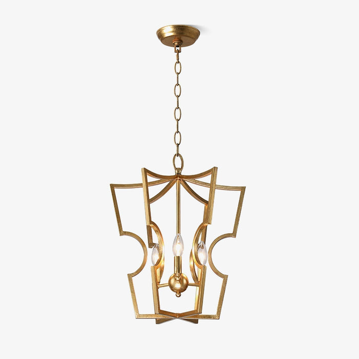Lustra Lustre Cadre Lanternes Doré