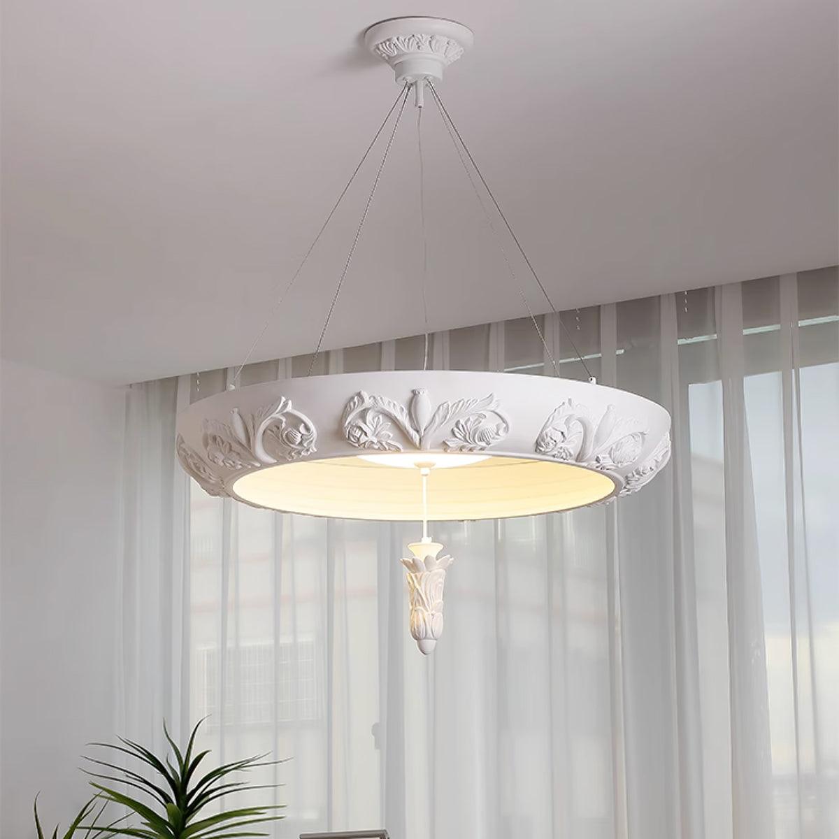 Rococo Lustre Suspension en Plâtre