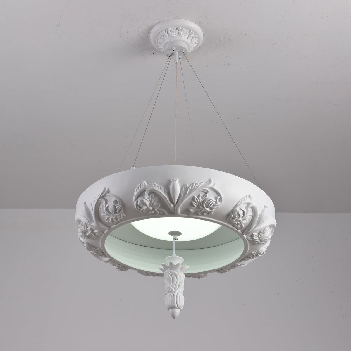 Rococo Lustre Suspension en Plâtre