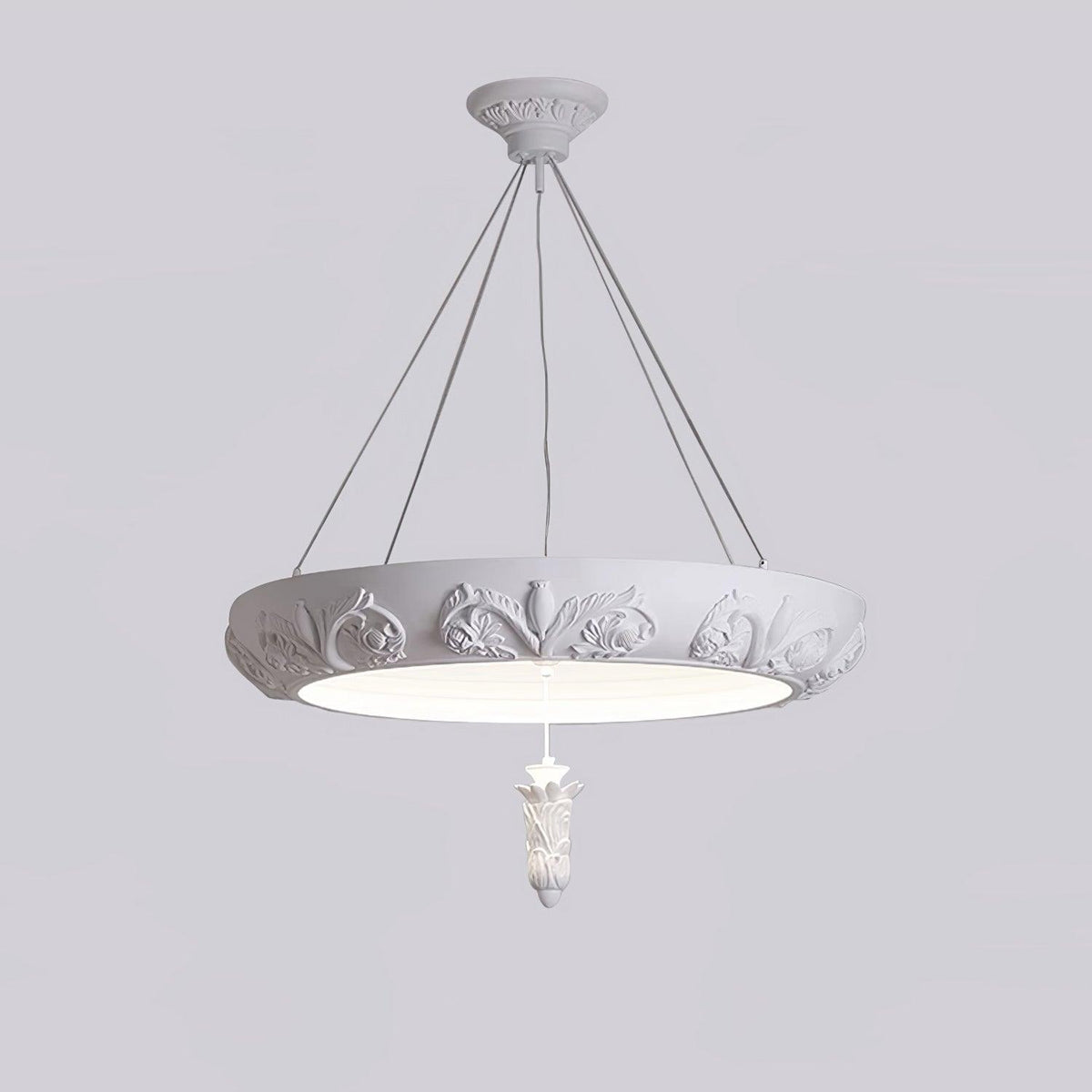 Rococo Lustre Suspension en Plâtre