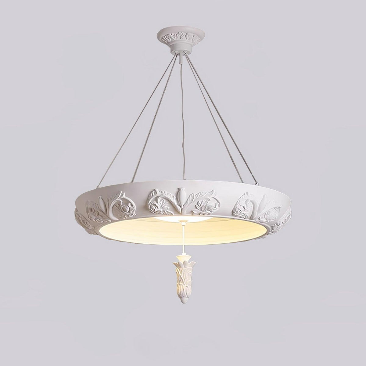 Rococo Lustre Suspension en Plâtre