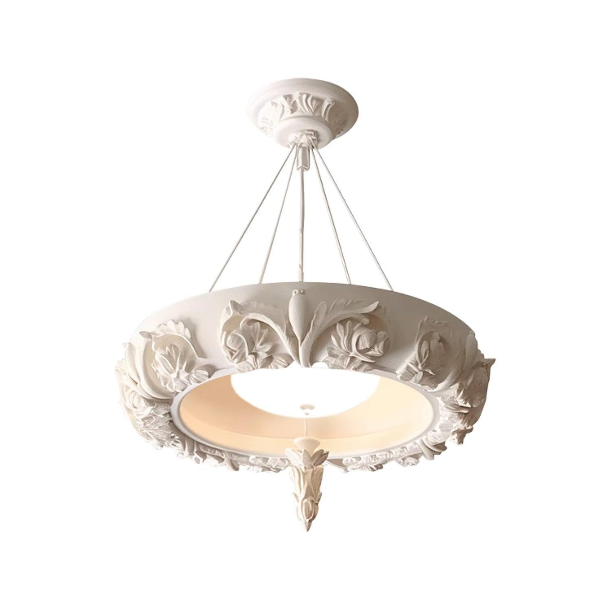 Rococo Lustre Suspension en Plâtre