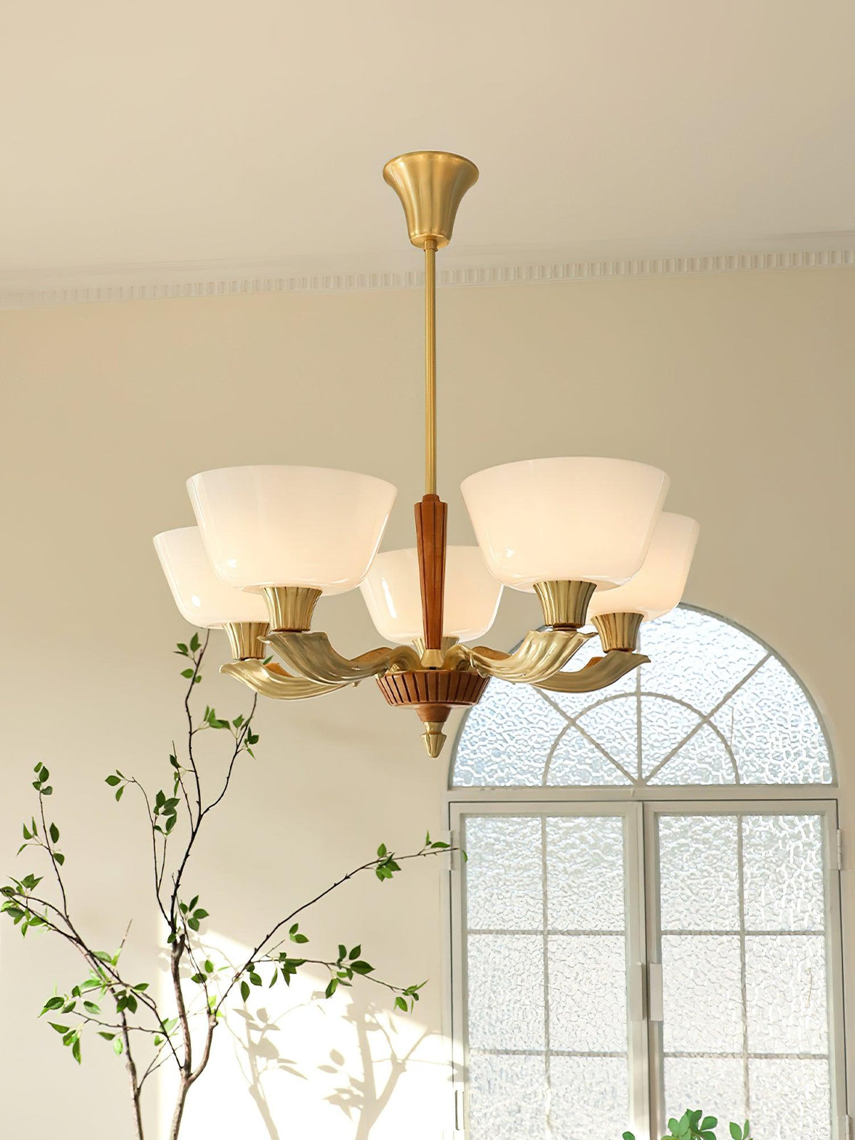 Lustra Lustre Vintage à Abat-jour Évasé