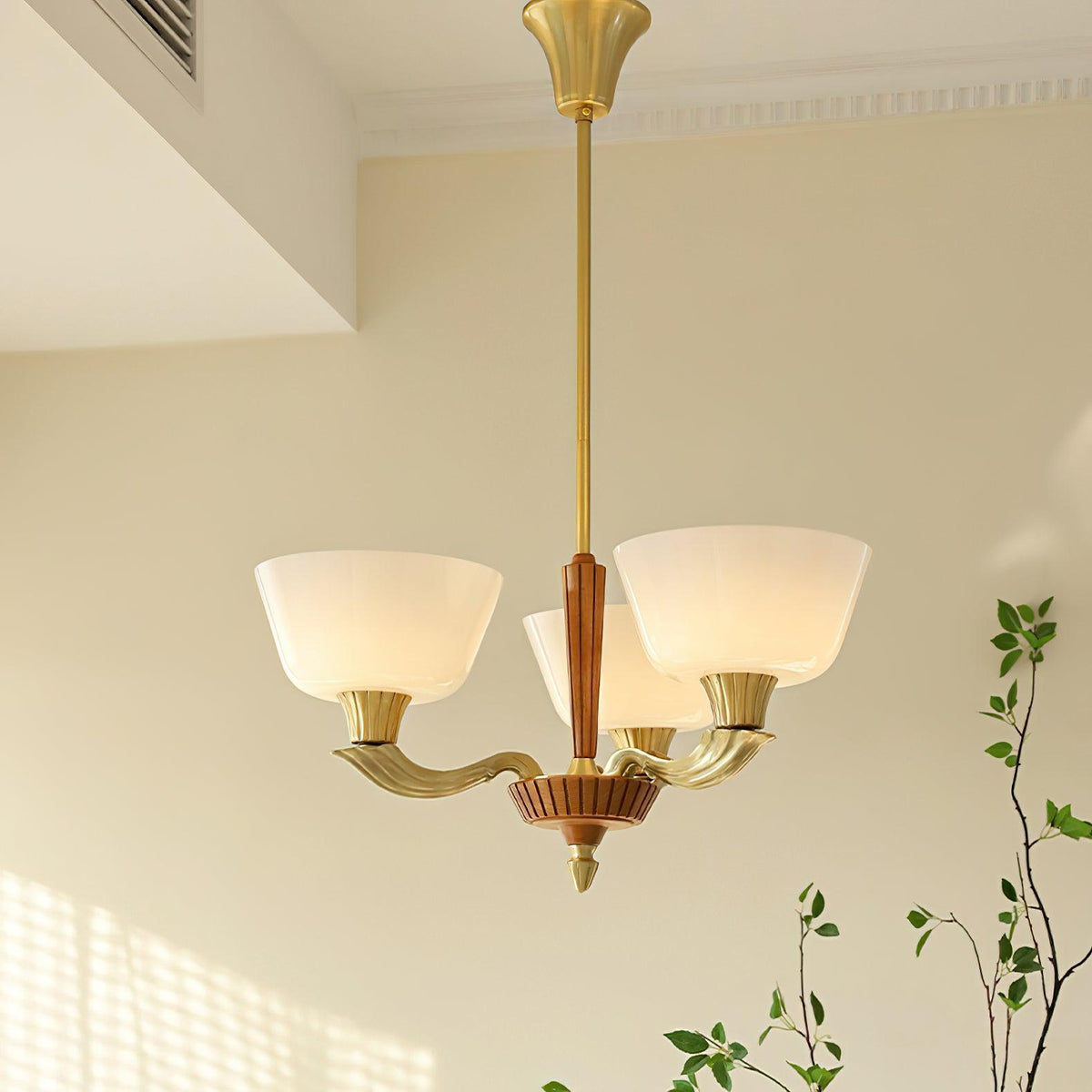 Lustra Lustre Vintage à Abat-jour Évasé