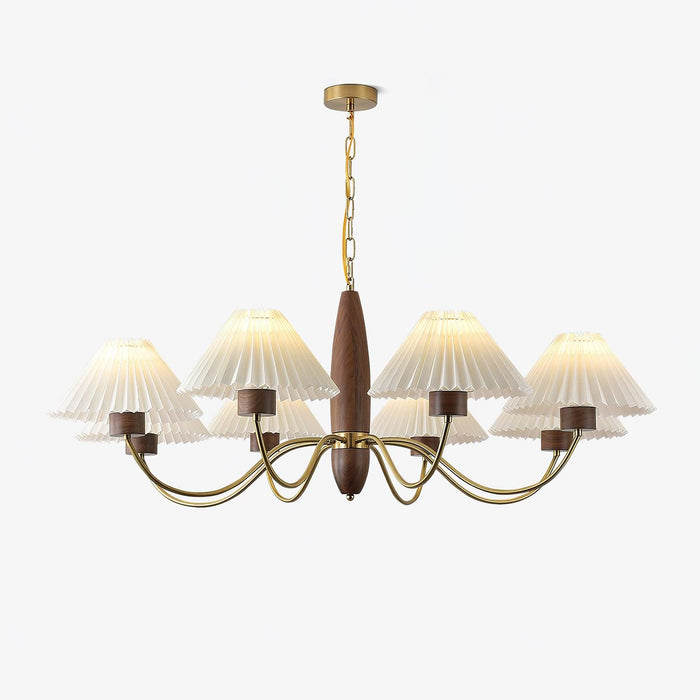 Lustra Lustre Élégant en Noyer et Laiton