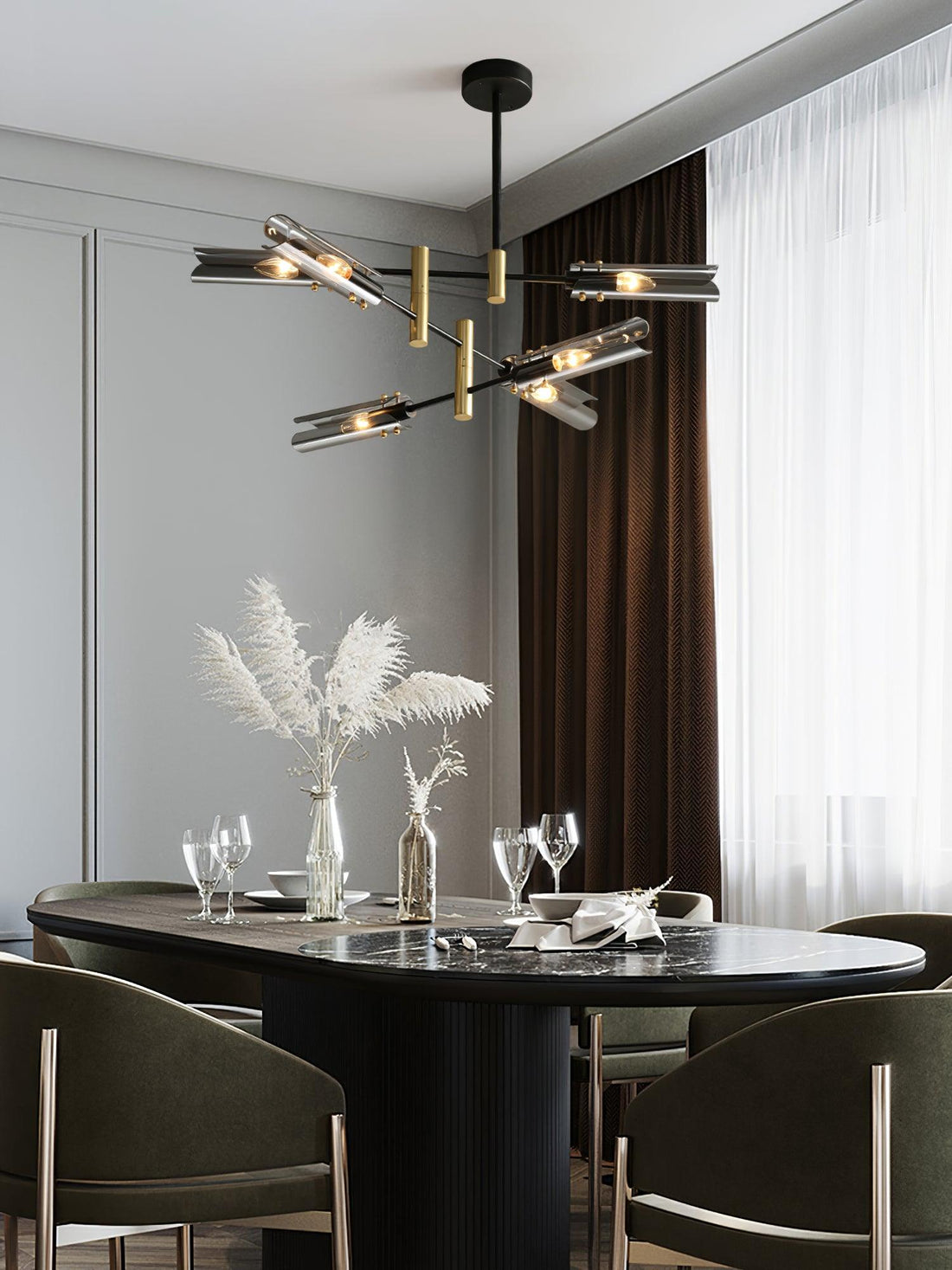 Lustra Lustre Double 6-Luminaires Moderne