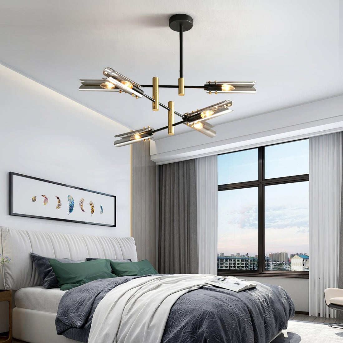 Lustra Lustre Double 6-Luminaires Moderne