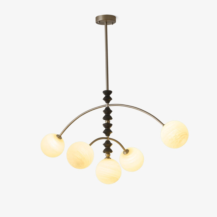 Cucarara Lustre Nordique Traditionnel Artistique en Bois à Arc