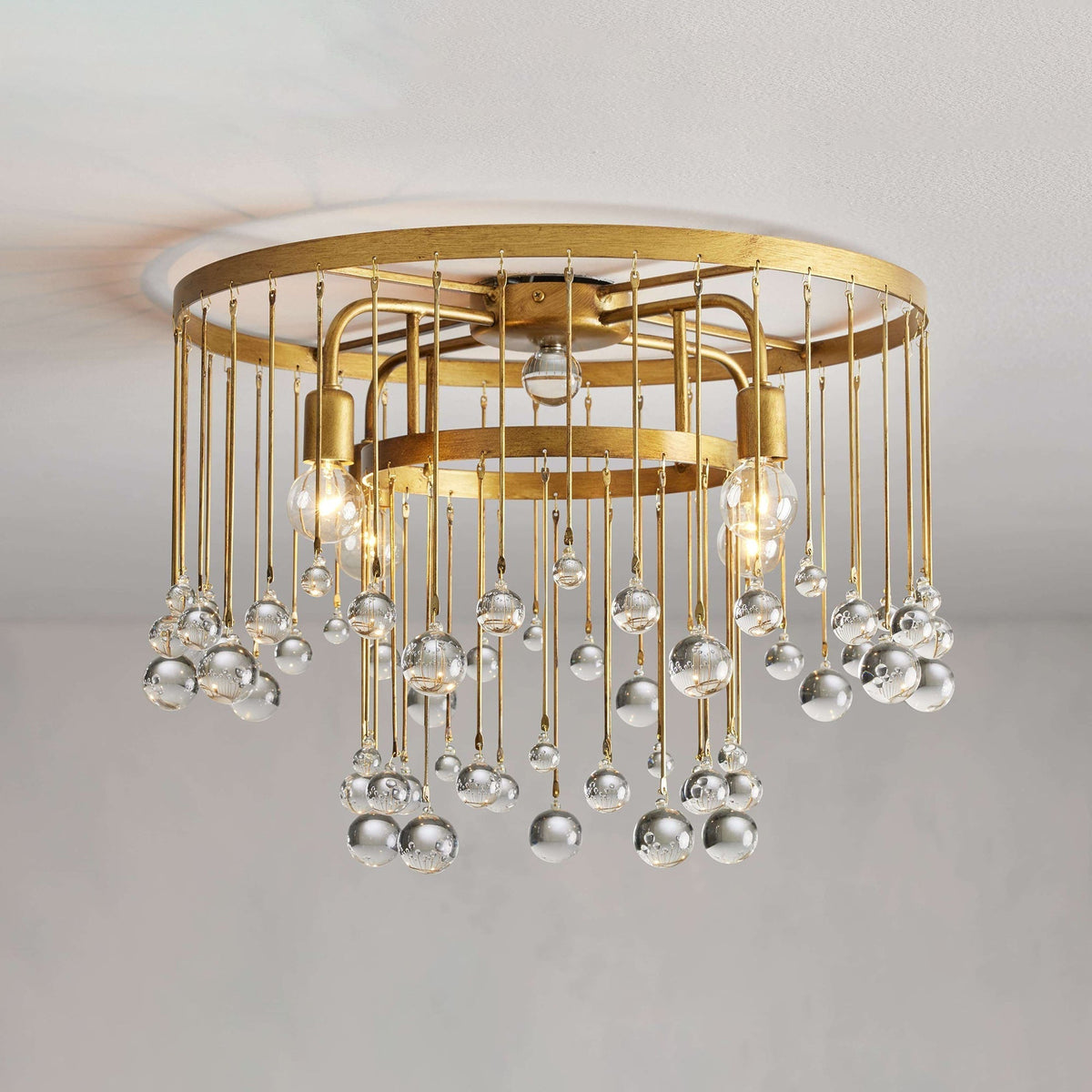Fljotuvyo Postmodern Luxe Laiton Cristal Montage Encastré Plafonnier