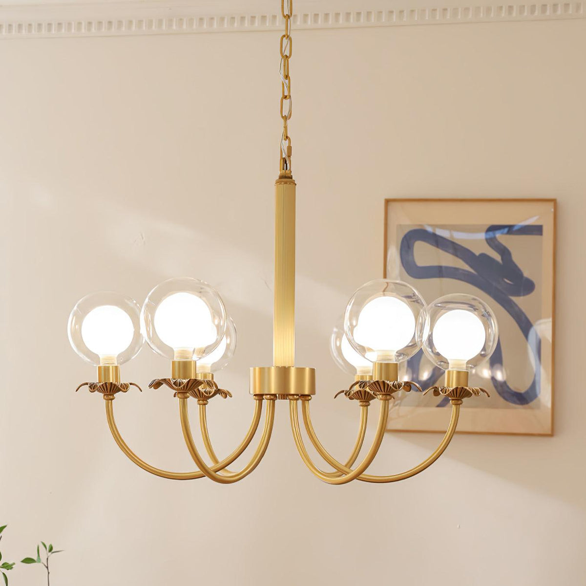 Crown Lustre en Verre Classique