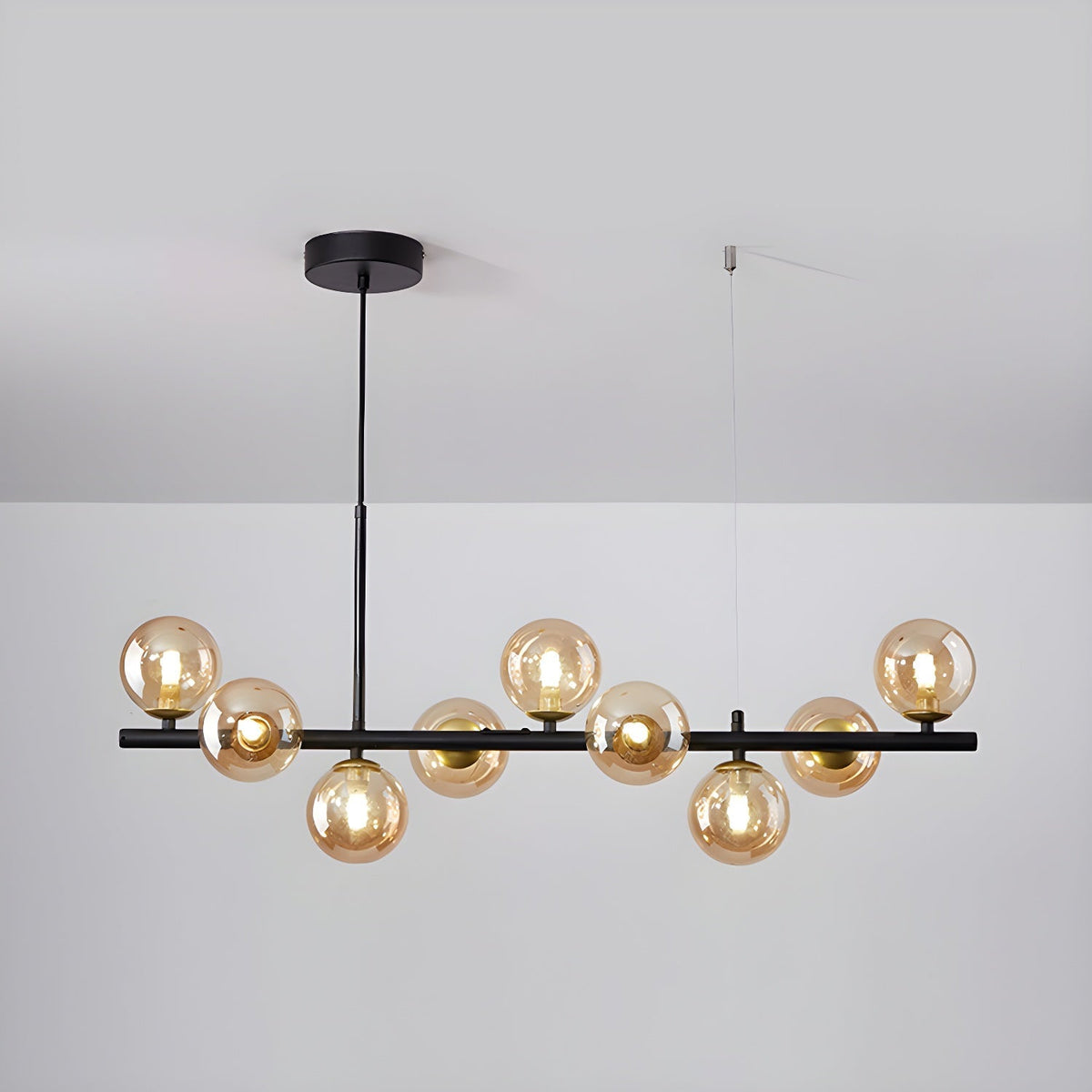 Lustra Lustre Globe en Verre Doré