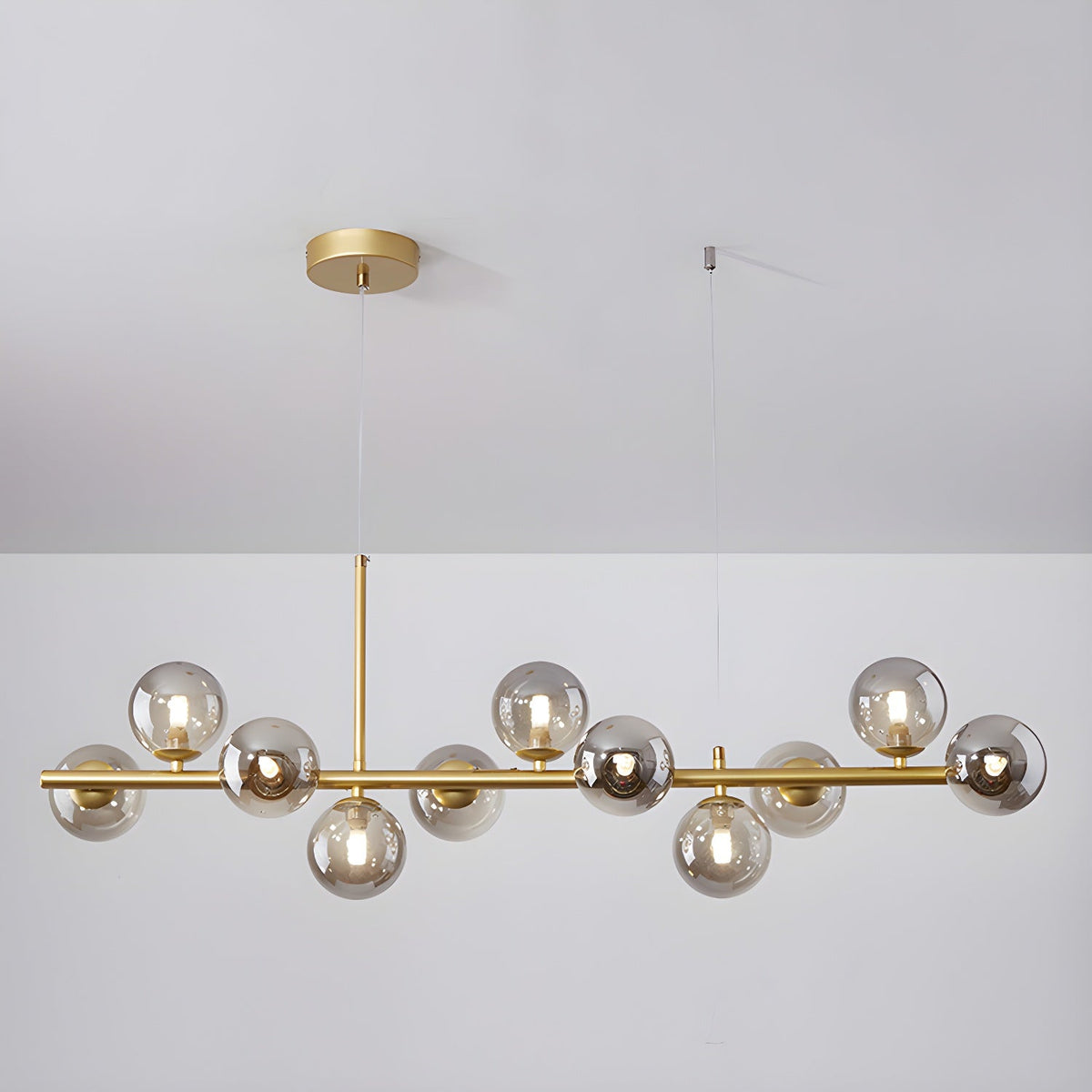 Lustra Lustre Globe en Verre Doré