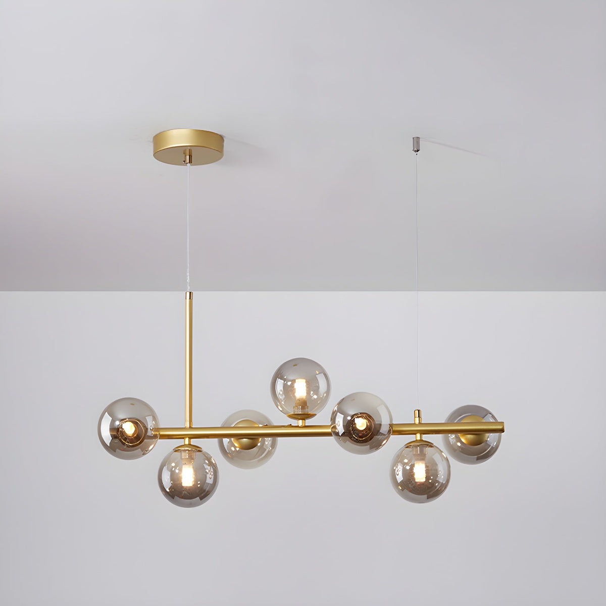 Lustra Lustre Globe en Verre Doré