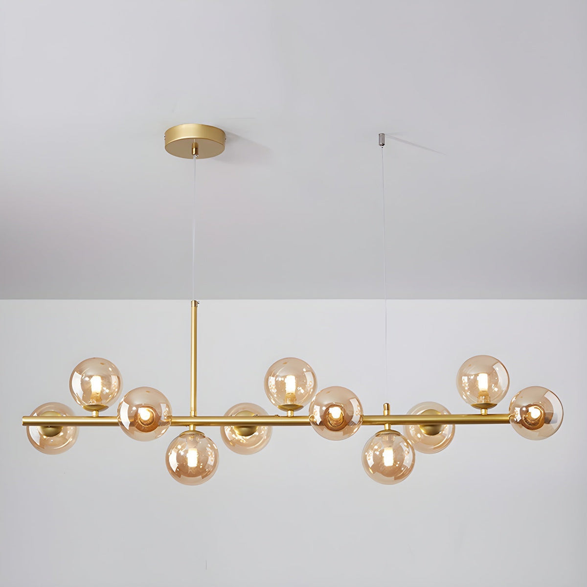 Lustra Lustre Globe en Verre Doré