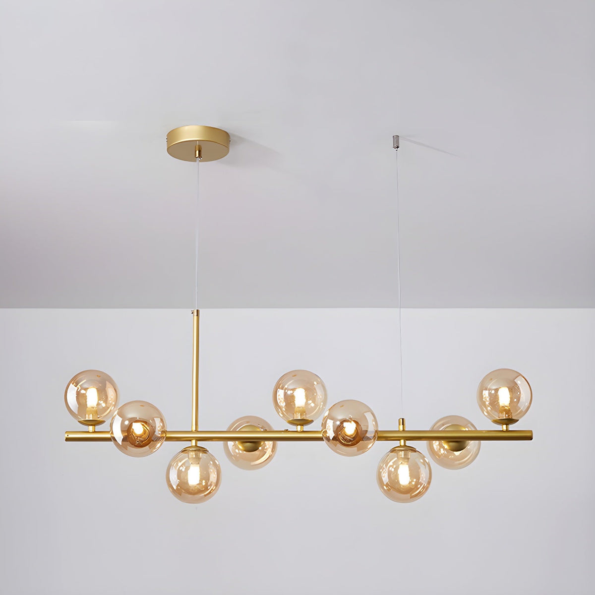 Lustra Lustre Globe en Verre Doré