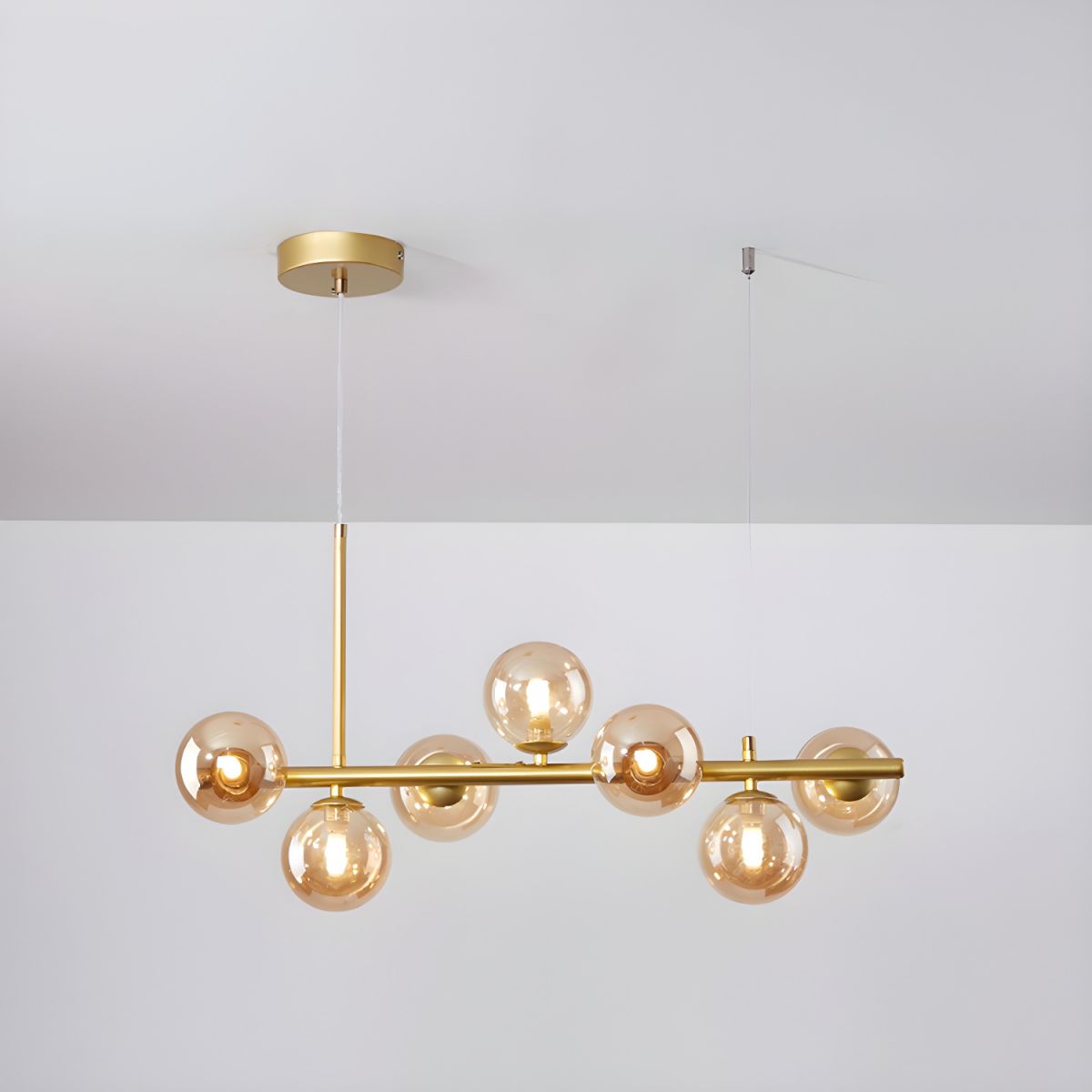 Lustra Lustre Globe en Verre Doré