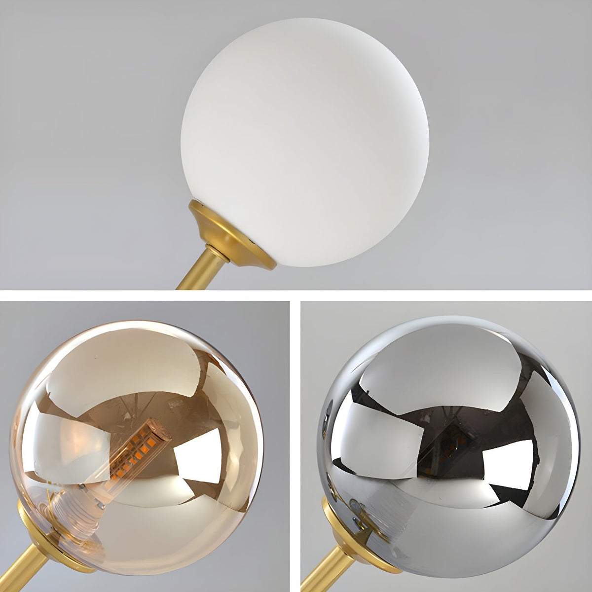 Lustra Lustre Globe en Verre Doré