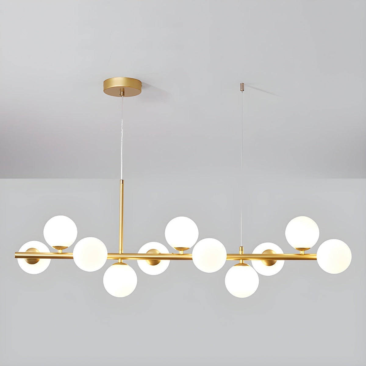 Lustra Lustre Globe en Verre Doré