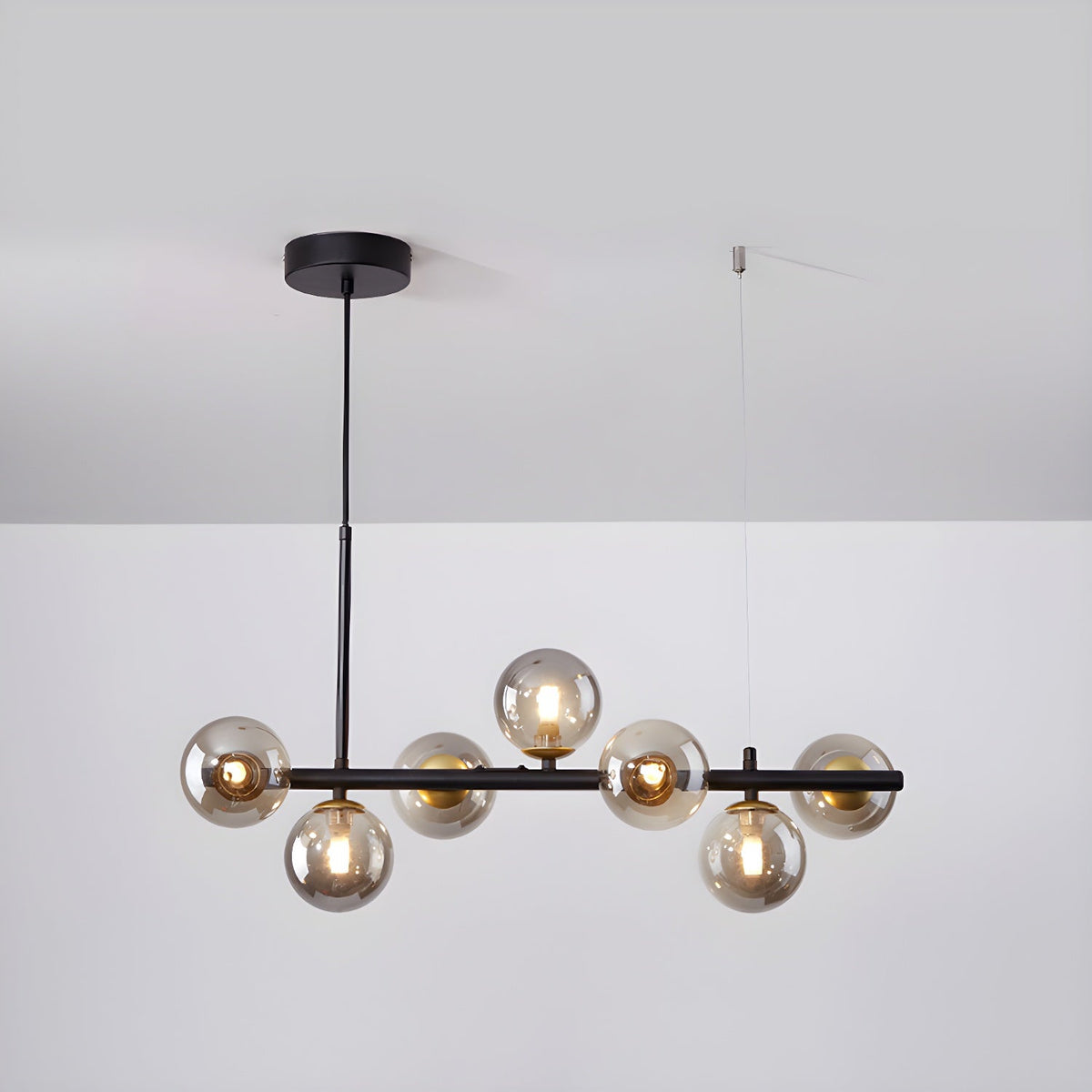 Lustra Lustre Globe en Verre Doré