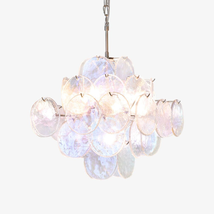 Aurora Lustre Iridescent Murano Disque Superposé