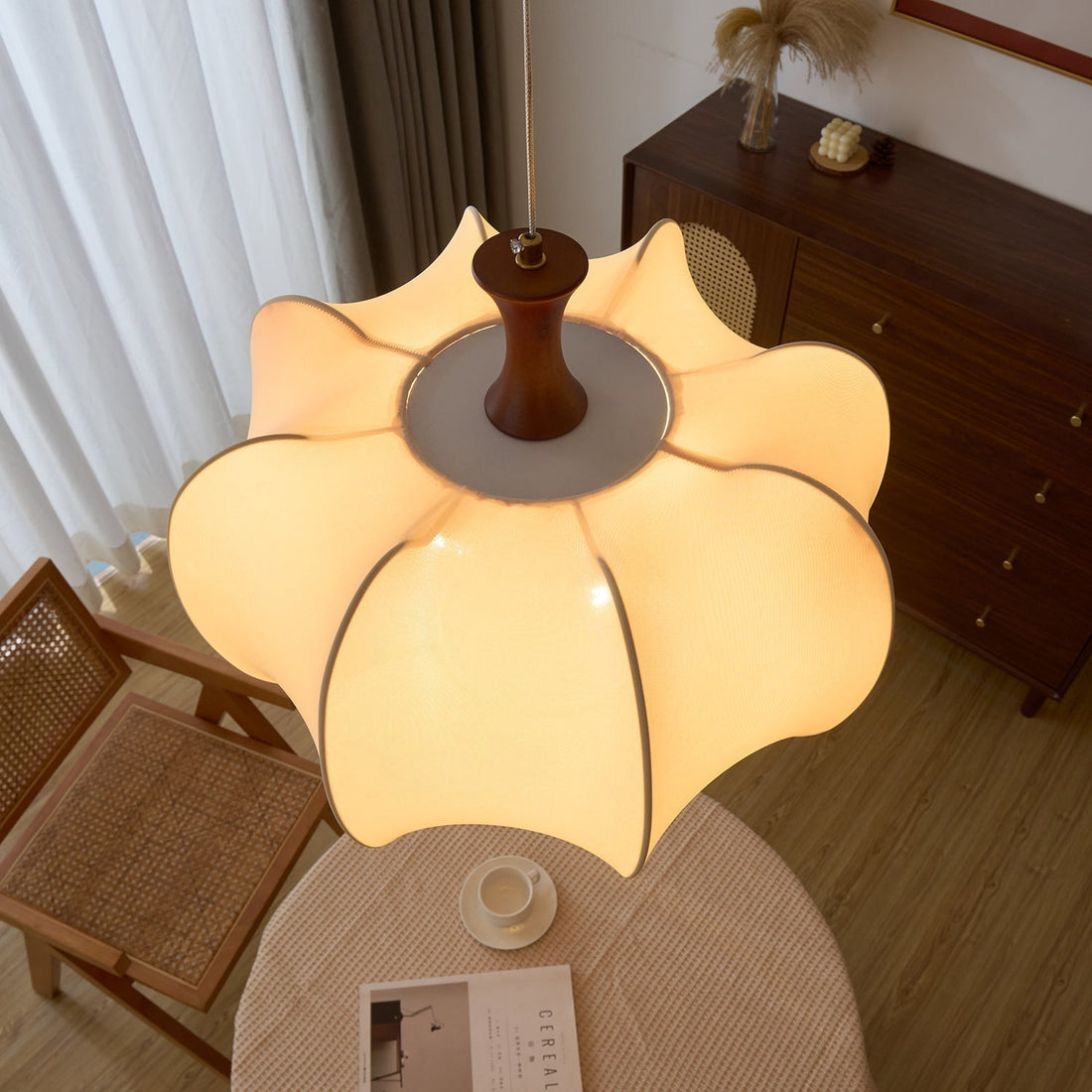 Calithra Suspension en Tissu et Bois