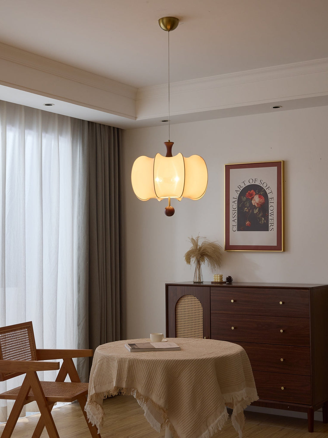 Calithra Suspension en Tissu et Bois