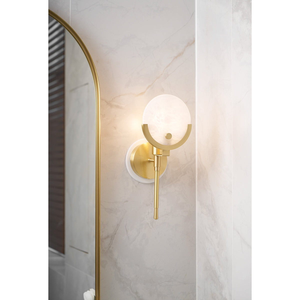 Ljomuvyo Moderne Minimaliste Laiton Albâtre Applique Murale