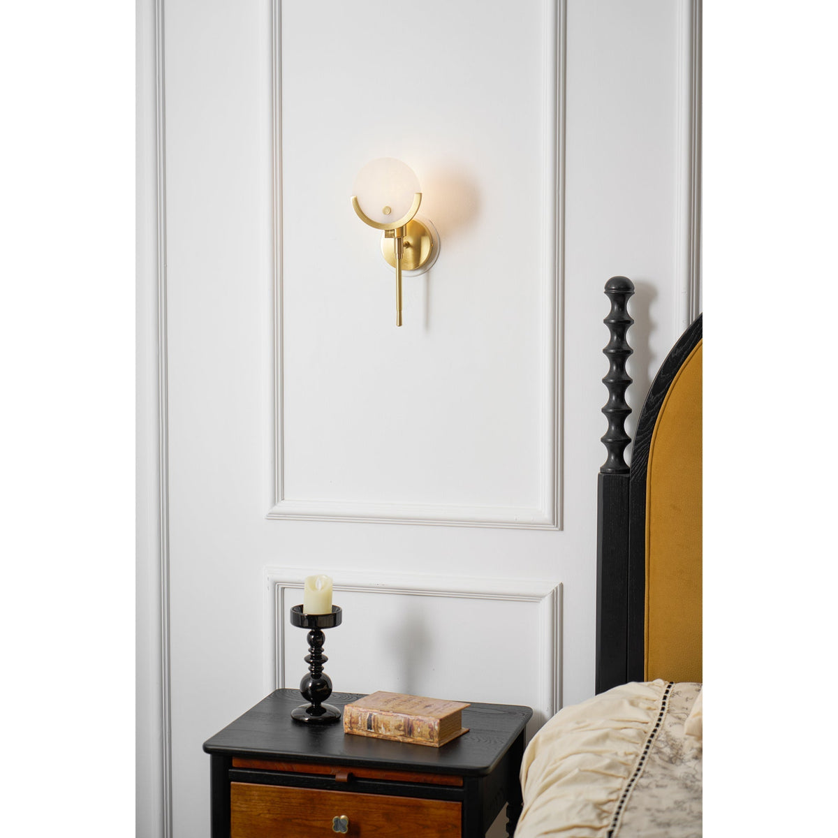 Ljomuvyo Moderne Minimaliste Laiton Albâtre Applique Murale
