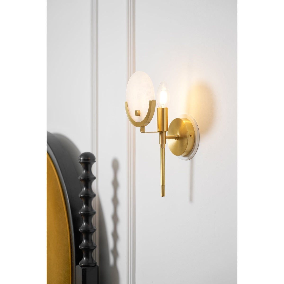 Ljomuvyo Moderne Minimaliste Laiton Albâtre Applique Murale